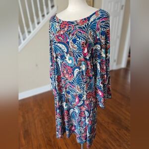 NWT! Mermaid Cove Long Sleeve Boho Dress 3XL
